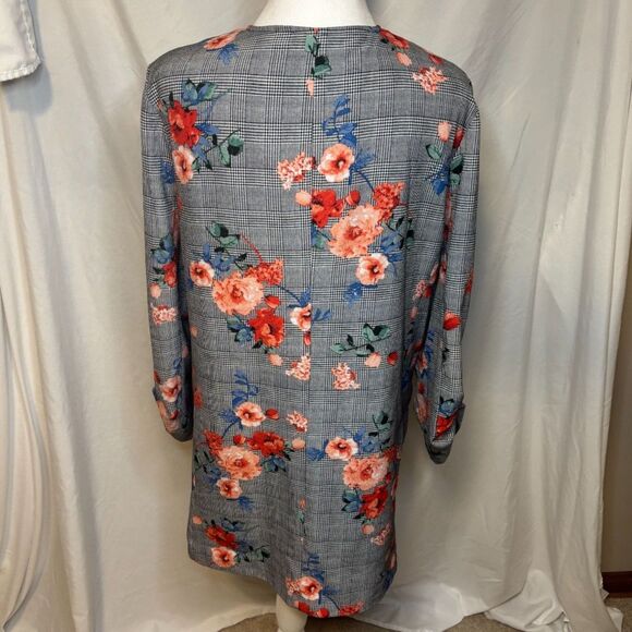 Soho Floral Plaid Stripe Womens Blazer Jacket - Picture 4 of 5